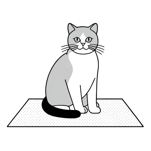 Line art cat illustration